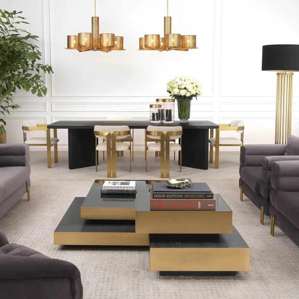 Eichholtz Shelton Coffee Table in Brushed Brass Finish