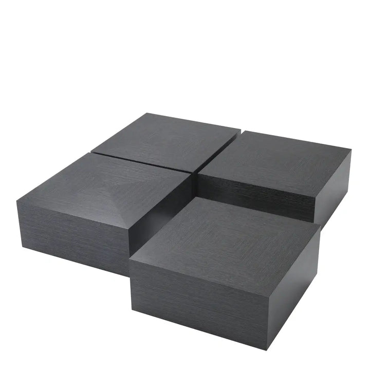 Puro Set of 4 Square Coffee Tables - Charcoal Grey Oak Veneer Eichholtz 3