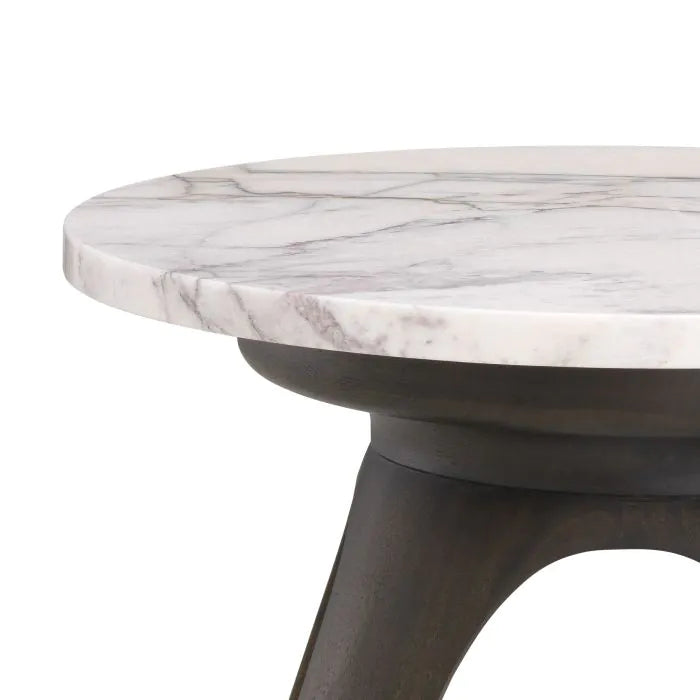 Borre Round Side Table - Bianco Lilac Marble Eichholtz 3