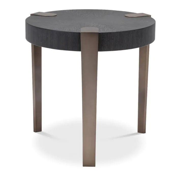 Eichholtz Oxnard Side Table in Charcoal Grey Oak Veneer