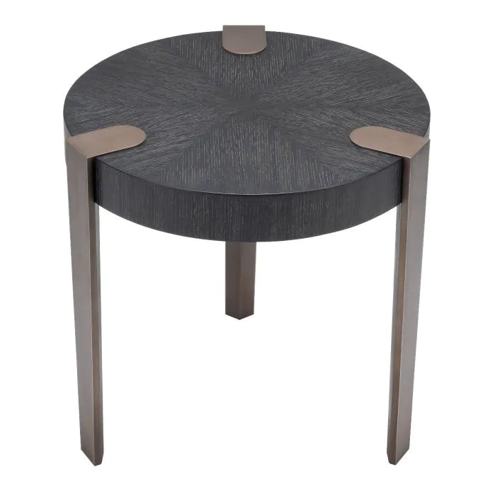 Oxnard Side Table - Charcoal Grey Oak Veneer Eichholtz 2