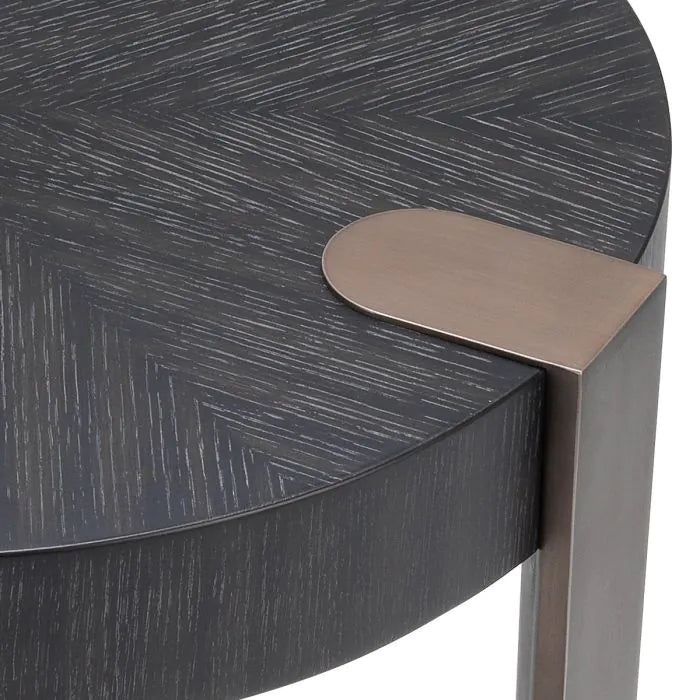 Eichholtz Oxnard Side Table in Charcoal Grey Oak Veneer