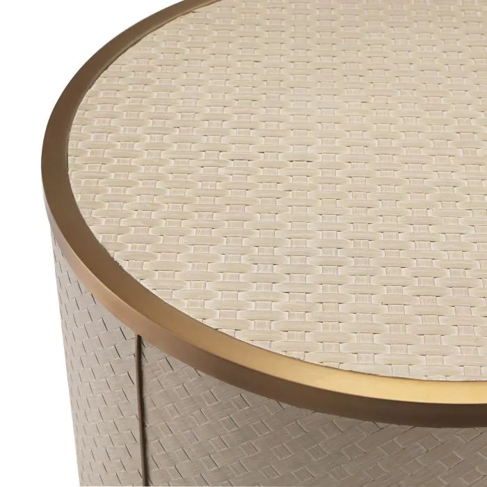 Napa Valley Side Table - Woven Washed Oak Veneer Eichholtz 4