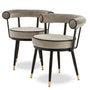 Eichholtz Vico Set of 2 Dining Chairs in Savona Greige Velvet