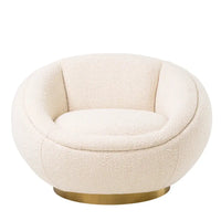 Eichholtz Bollinger Swivel Chair in Bouclé Cream