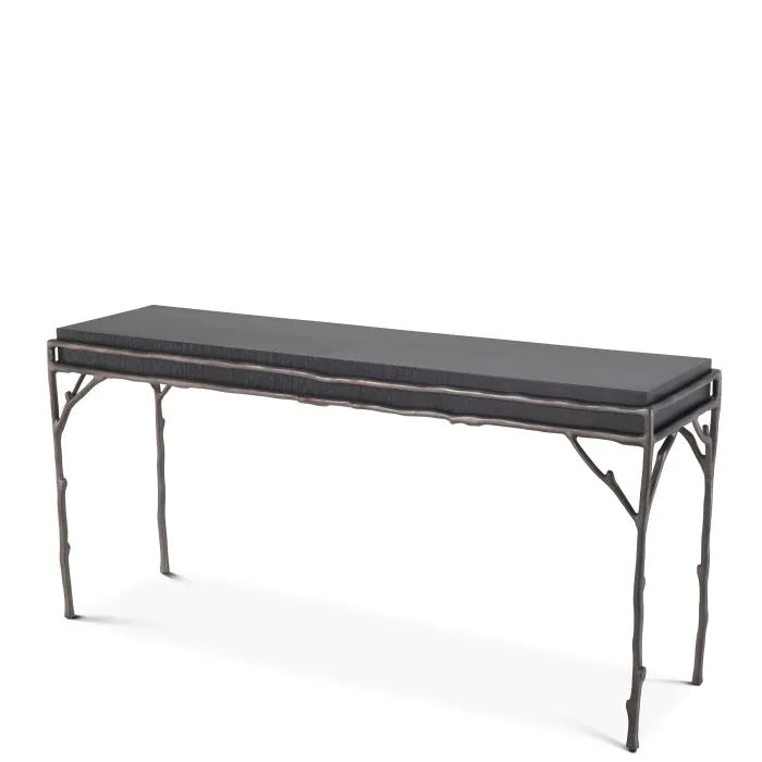 Eichholtz Premier Console Table in Charcoal Grey Oak Veneer