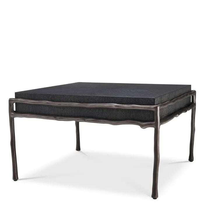 Premier Square Side Table - Charcoal Grey Oak Veneer Eichholtz 1