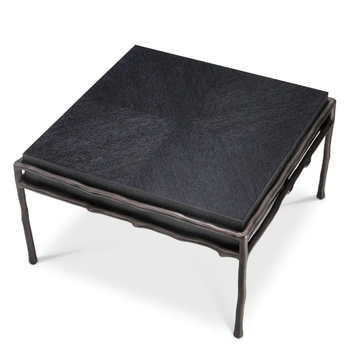Premier Square Side Table - Charcoal Grey Oak Veneer Eichholtz 2