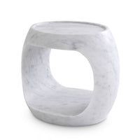 Eichholtz Clipper Low Side Table in Honed White Marble