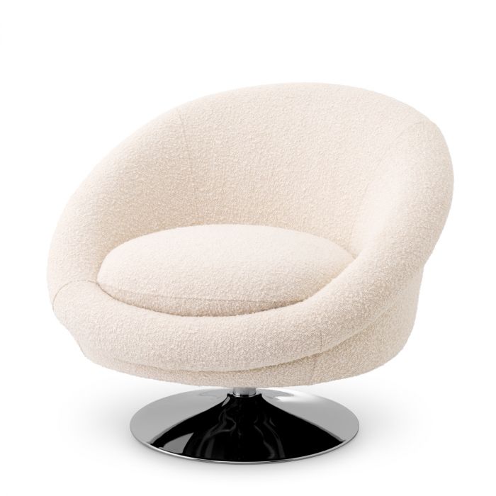 Eichholtz Nemo Swivel Chair in Bouclé Cream