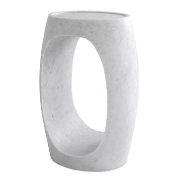 Eichholtz Clipper High Side Table in Honed White Marble