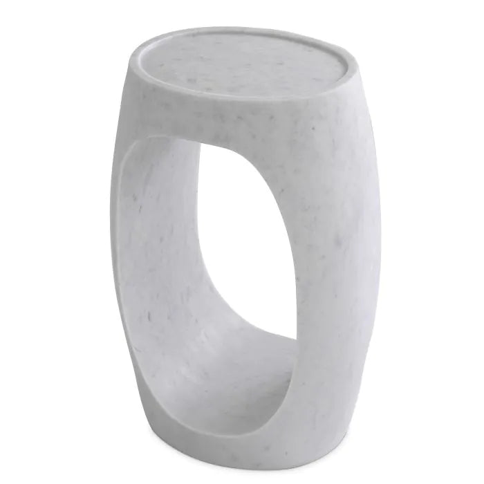 Clipper High Side Table - Honed White Marble Eichholtz 3