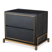 Eichholtz Hazel Bedside Table in Charcoal Grey Oak Veneer