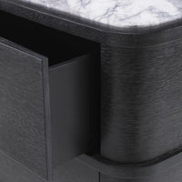 Eichholtz Cabana Bedside Table Cabinet in Charcoal Grey Oak Veneer