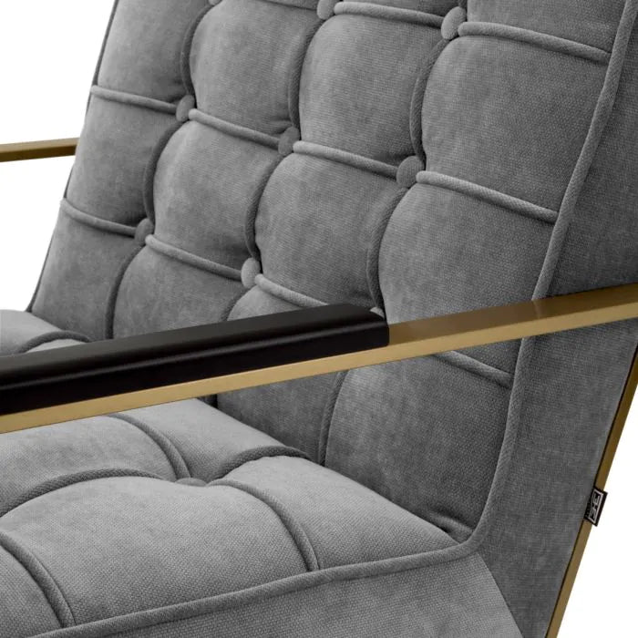 Eichholtz Ernesto Chair in Brushed Brass Finish & Clarck Grey