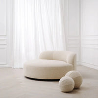 Eichholtz Björn Round Sofa in Bouclé Cream