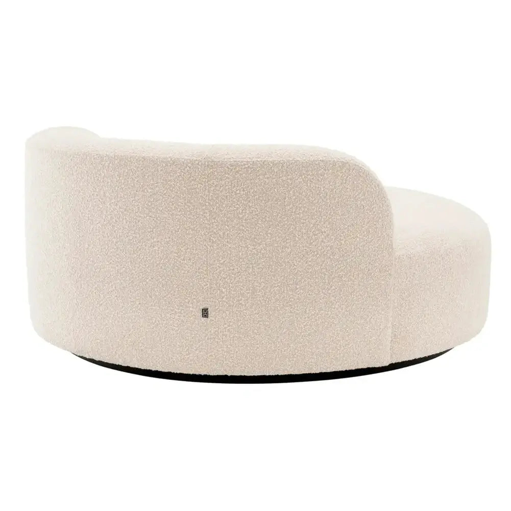 Eichholtz Björn Round Sofa in Bouclé Cream