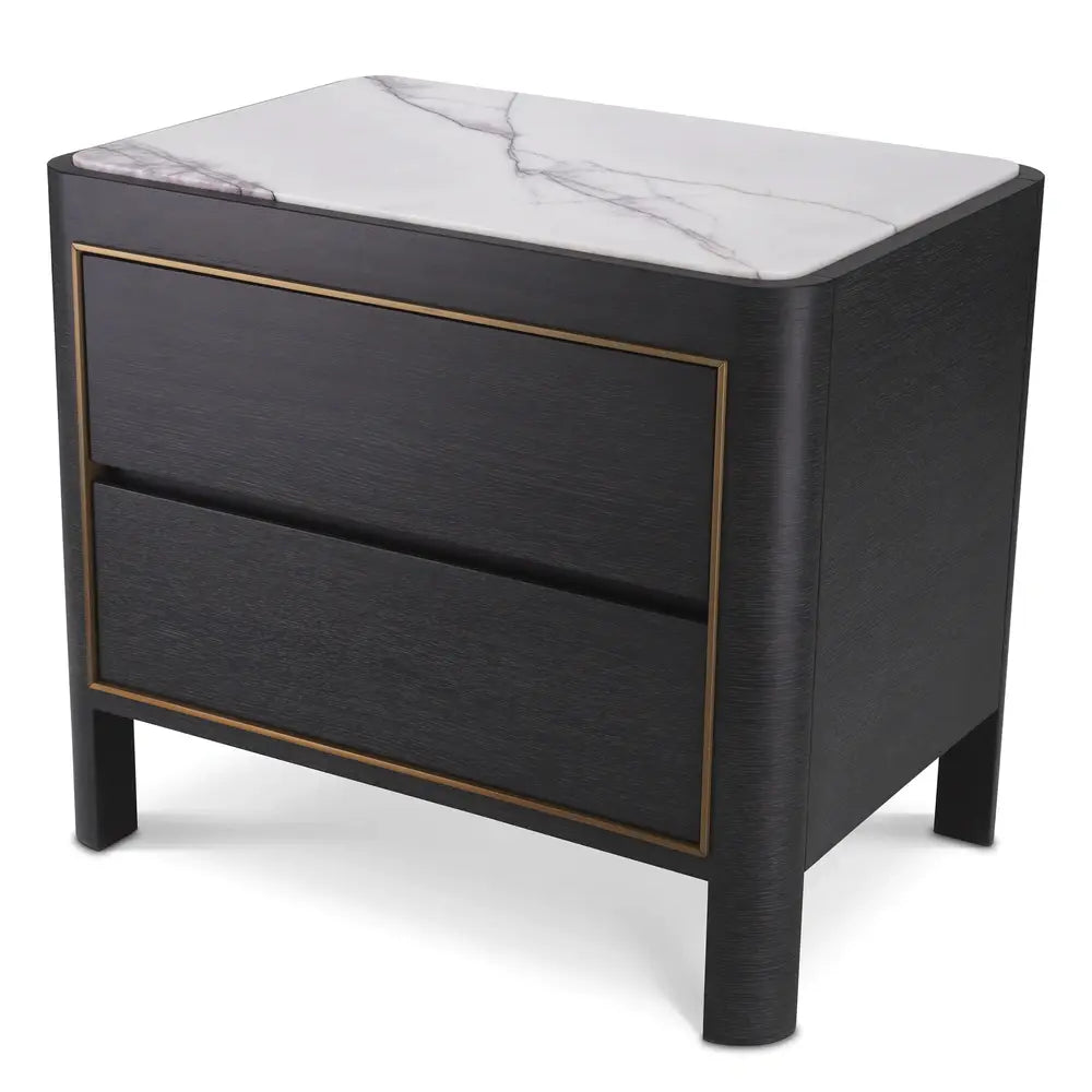 Eichholtz Corazon Bedside Table in Charcoal Grey Oak Veneer