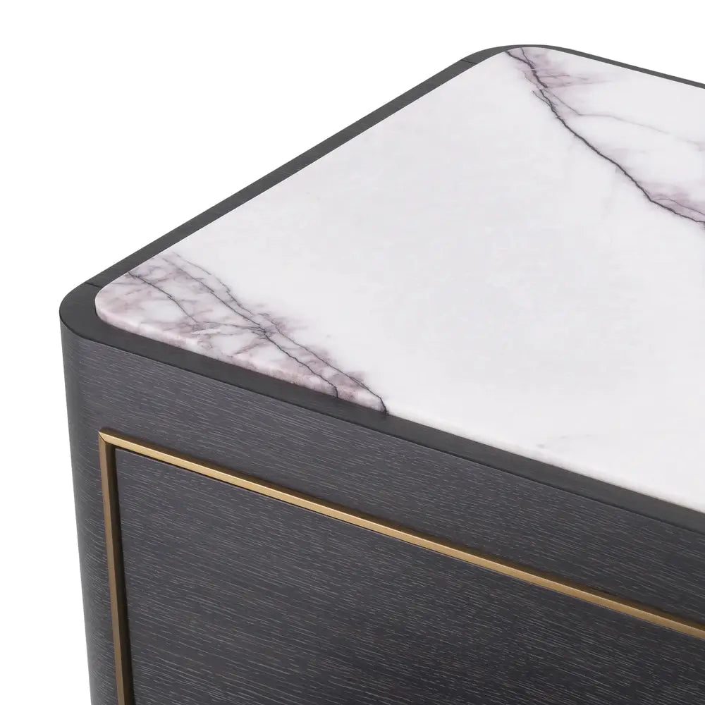 Corazon Bedside Table - Charcoal Grey & Oak Veneer Eichholtz 3