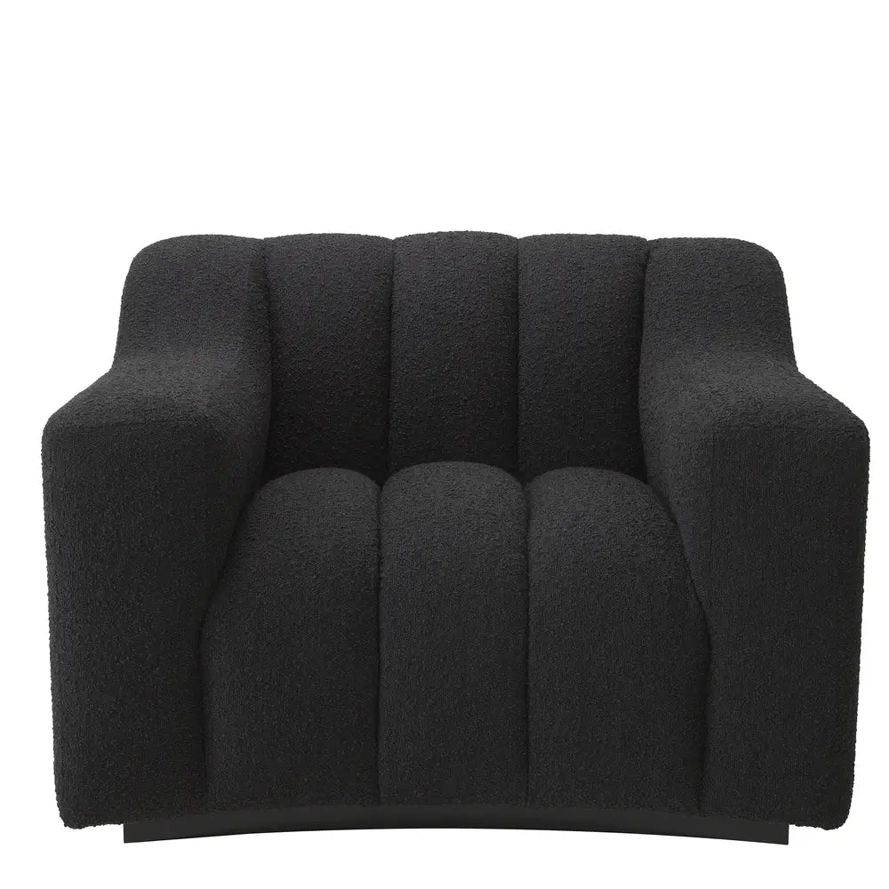  Eichholtz-Eichholtz Kelly Chair in Bouclé Black-Black 941 