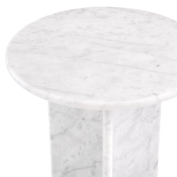 Eichholtz Pontini Side Table in Honed White Marble