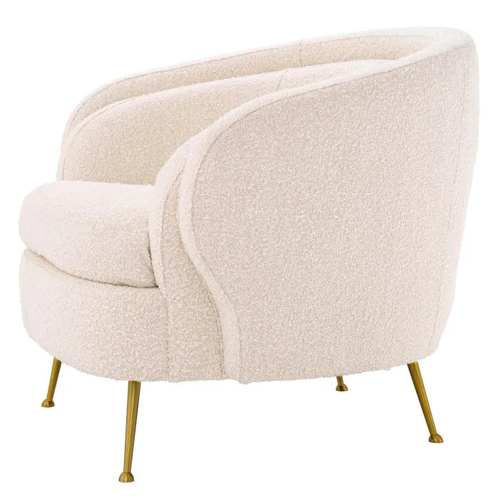  Eichholtz-Eichholtz Orion Chair in  Brushed Brass Finish & Bouclé Cream-Cream 981 