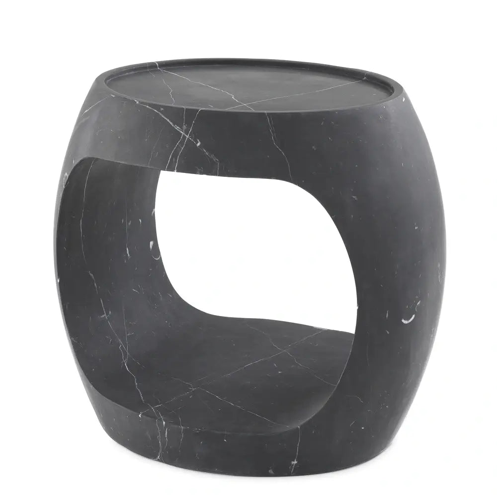 Clipper Low Side Table - Honed Black Marble Eichholtz 3