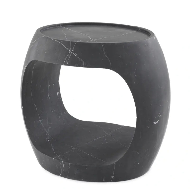 Clipper Low Side Table - Honed Black Marble Eichholtz 3