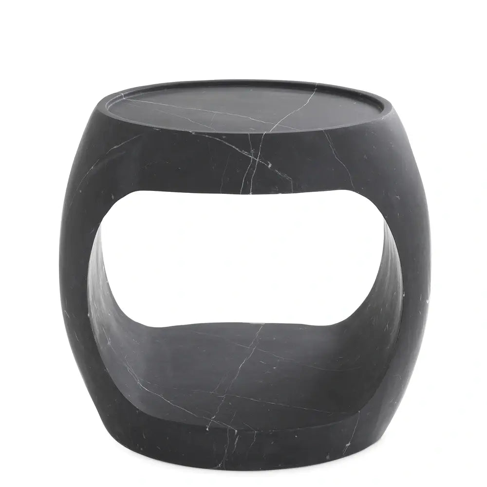 Clipper Low Side Table - Honed Black Marble Eichholtz 1