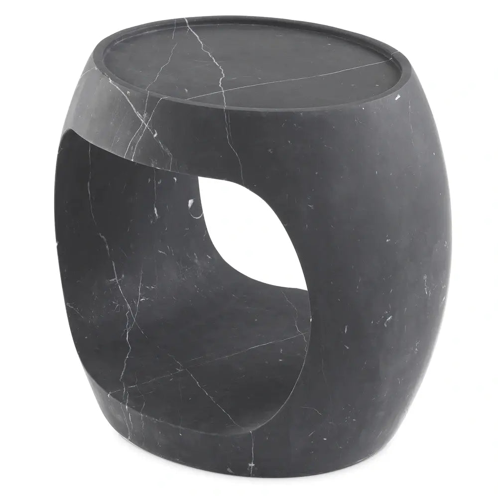 Clipper Low Side Table - Honed Black Marble Eichholtz 4