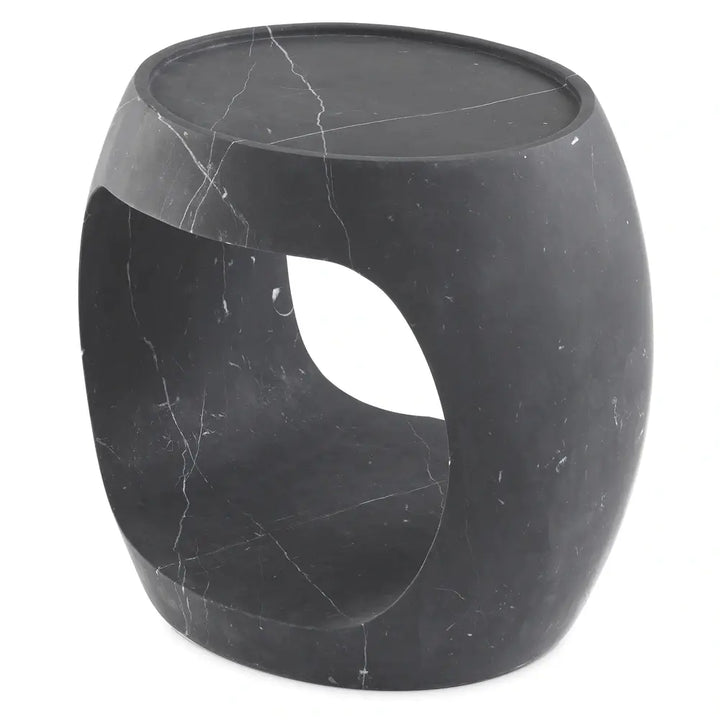 Clipper Low Side Table - Honed Black Marble Eichholtz 4