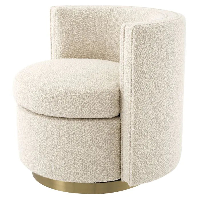 Eichholtz Amanda Swivel Chair in Bouclé Cream