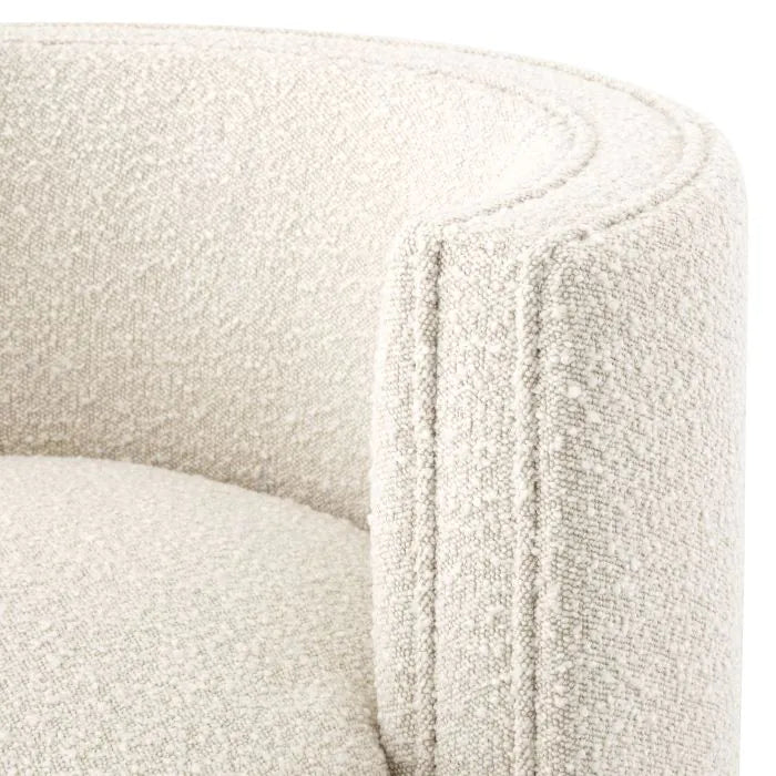 Eichholtz Amanda Swivel Chair in Bouclé Cream