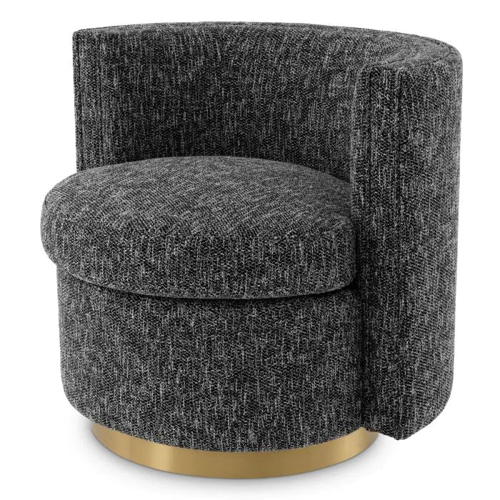 Eichholtz Amanda Swivel Chair in Cambon Black