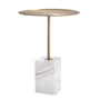 Eichholtz Cole Side Table in Brushed Brass Finish White Marble