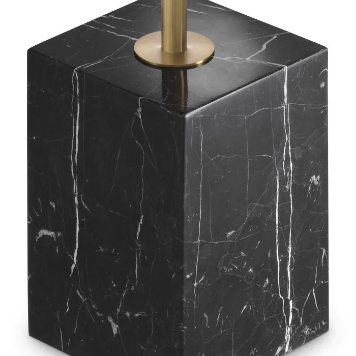 Eichholtz Cole Side Table in Brushed Brass Finish Black Marble