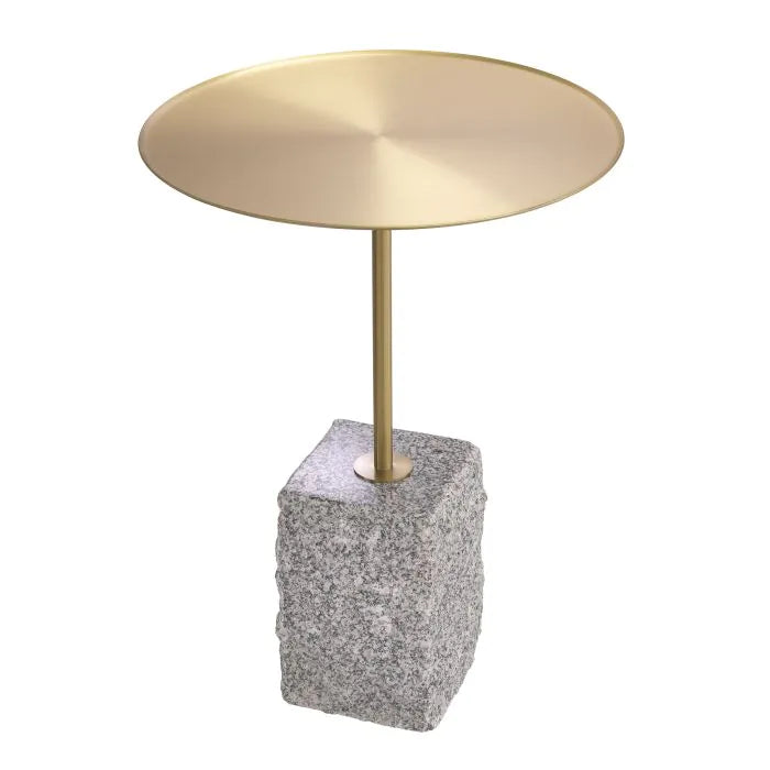 Eichholtz Cole Side Table in Brushed Brass Finish Granite