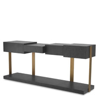 Eichholtz Nerone Console Table in Charcoal Grey Oak Veneer