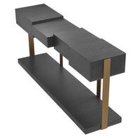 Eichholtz Nerone Console Table in Charcoal Grey Oak Veneer