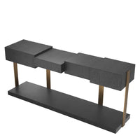 Eichholtz Nerone Console Table in Charcoal Grey Oak Veneer