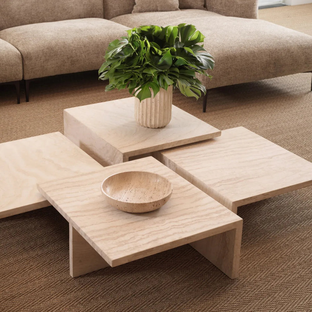 Amara Square Coffee Table - Travertine Eichholtz 2