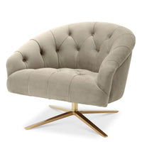 Eichholtz Gardner Swivel Chair in Savona Greige Velvet