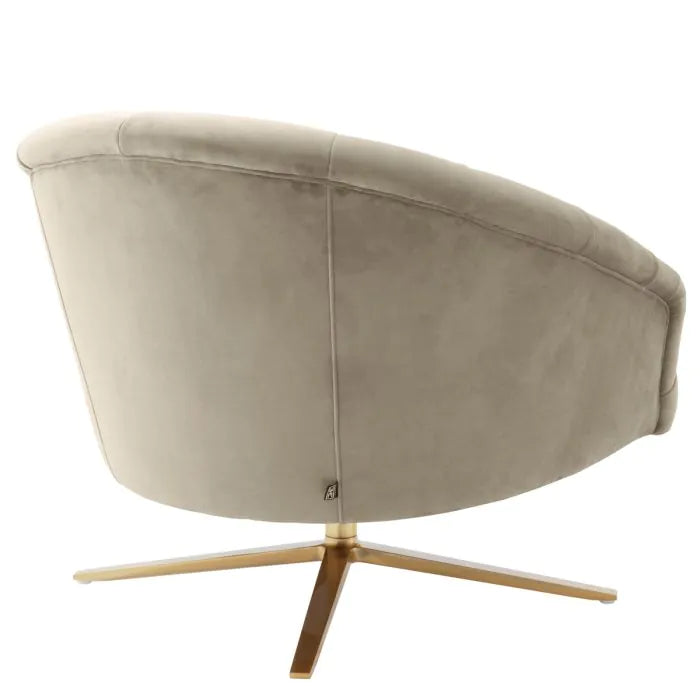 Gardner Swivel Chair - Savona Greige Velvet Eichholtz 3