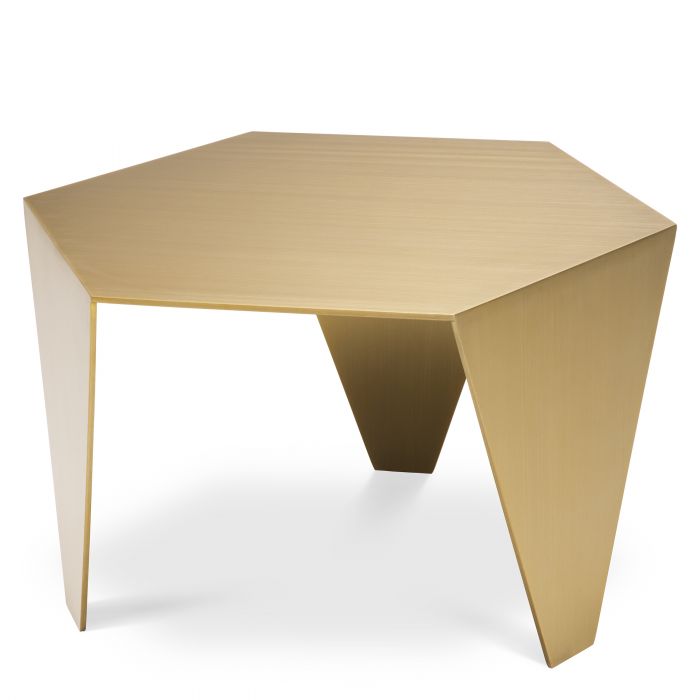 Metro Chic Side Table - Brushed Brass Finish Eichholtz 1