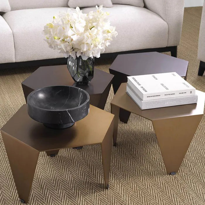 Eichholtz Metro Chic Side Table in Brushed Brass Finish