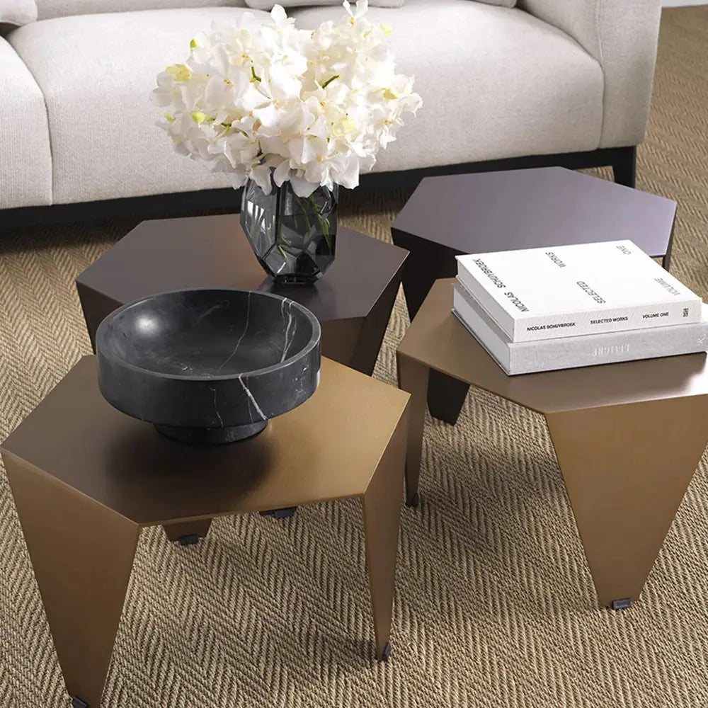 Metro Hexagon Side Table - Bronze Eichholtz 2