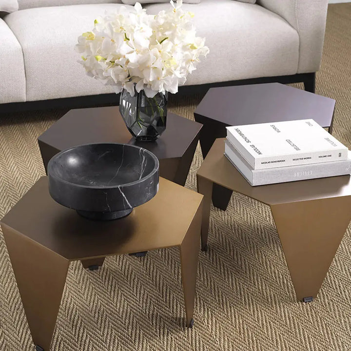Metro Hexagon Side Table - Bronze Eichholtz 2