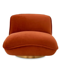 Eichholtz Relax Swivel Chair in Savona Orange Velvet