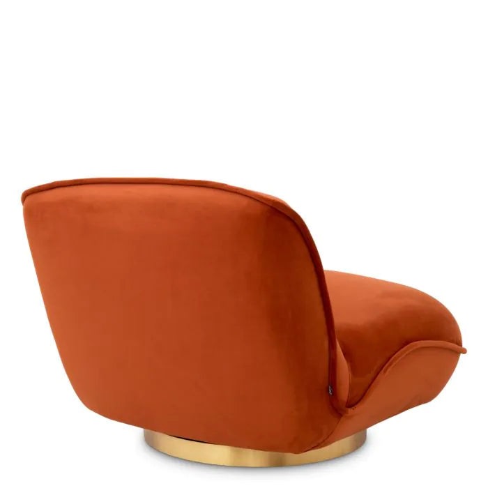 Eichholtz Relax Swivel Chair in Savona Orange Velvet