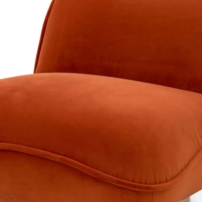 Eichholtz Relax Swivel Chair in Savona Orange Velvet